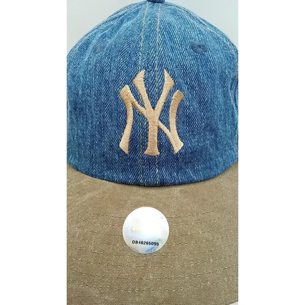 Vintage 90's New York Yankees Logo 7 Denim Cap Strapback